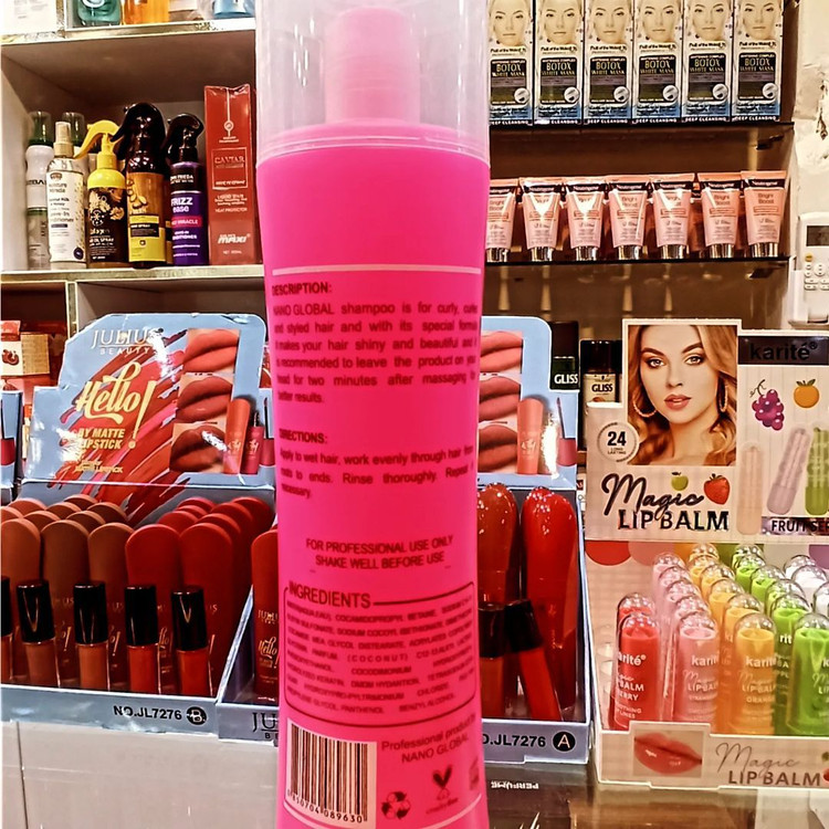 شامپو کراتین صورتی نانو گلوبال مخصوص موی فر 1000 ml